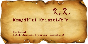 Komjáti Krisztián névjegykártya